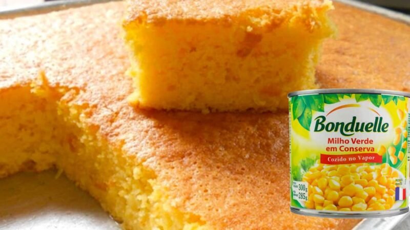 bolo de milho de lata de liquidificador fofinho