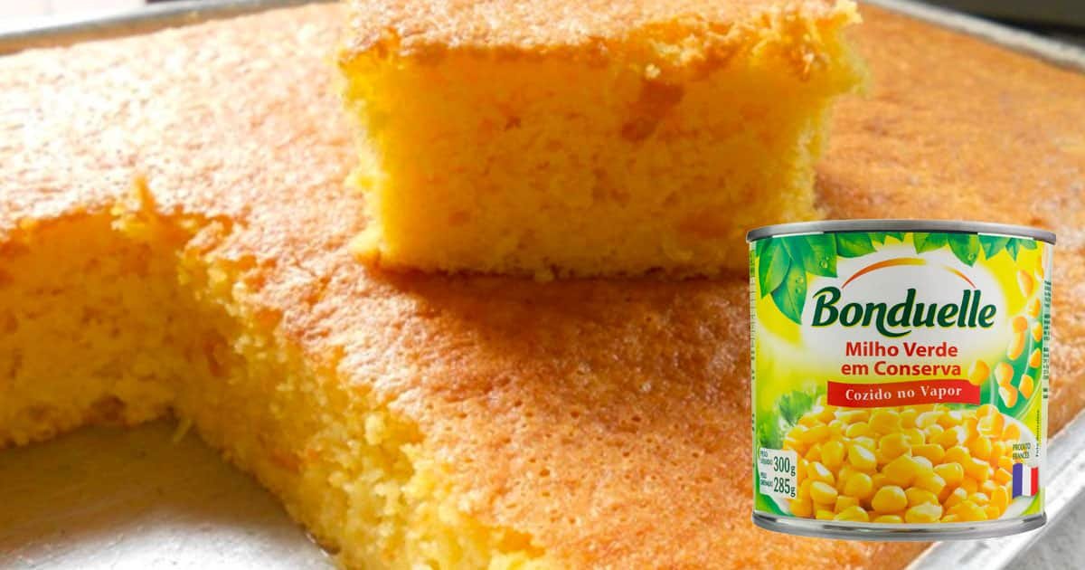 Bolo de Milho de Lata de Liquidificador Fofinho